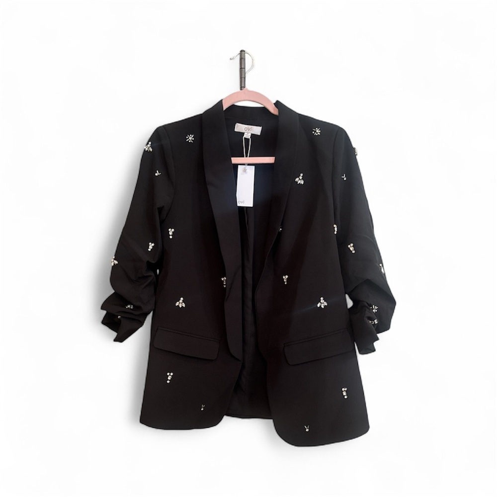 Ovi Black Embellished Blazer size Small